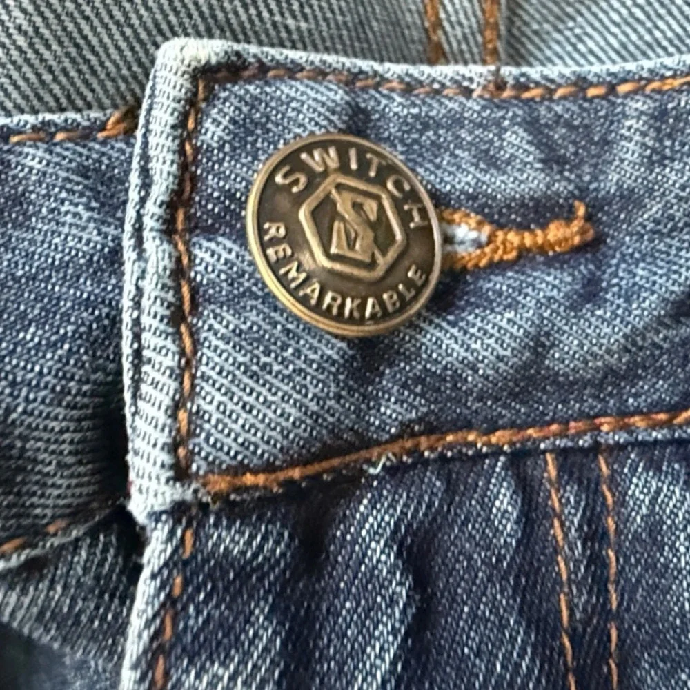 Switch Remarkable Mens Distressed Blue Denim Jeans 40x32 Straight Leg Cotton‎